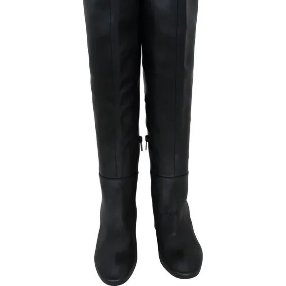 Vince Bexley Leather Knee High Boots Black Women's Shoes Size 9.5